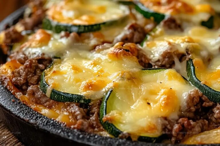 Cheesy Beef & Zucchini Casserole Recipe
