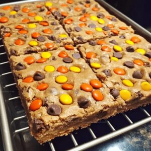 Reeces Pieces Chocolate Chip Cookie Bars Recipe
