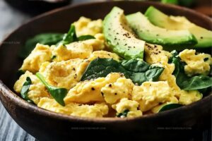 Scrambled Eggs With Spinach And Avocado Recipe