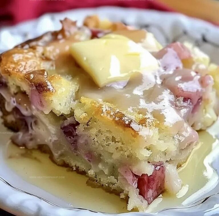 Rhubarb Cake With Butter Sauce Recipe