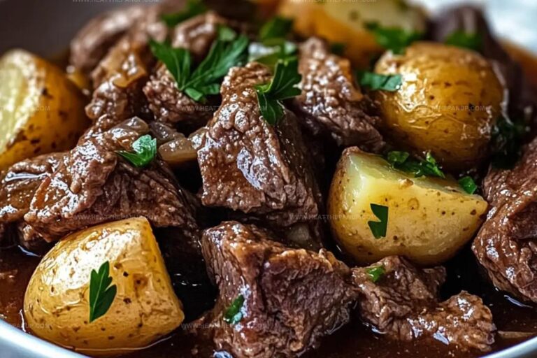 Delicious Slow Cooker Garlic Butter Beef & Potatoes Recipe