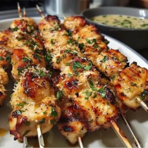 Garlic Parmesan Chicken Skewers Recipe