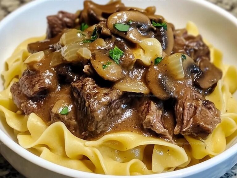 Crockpot Beef Tips & Noodles Recipe