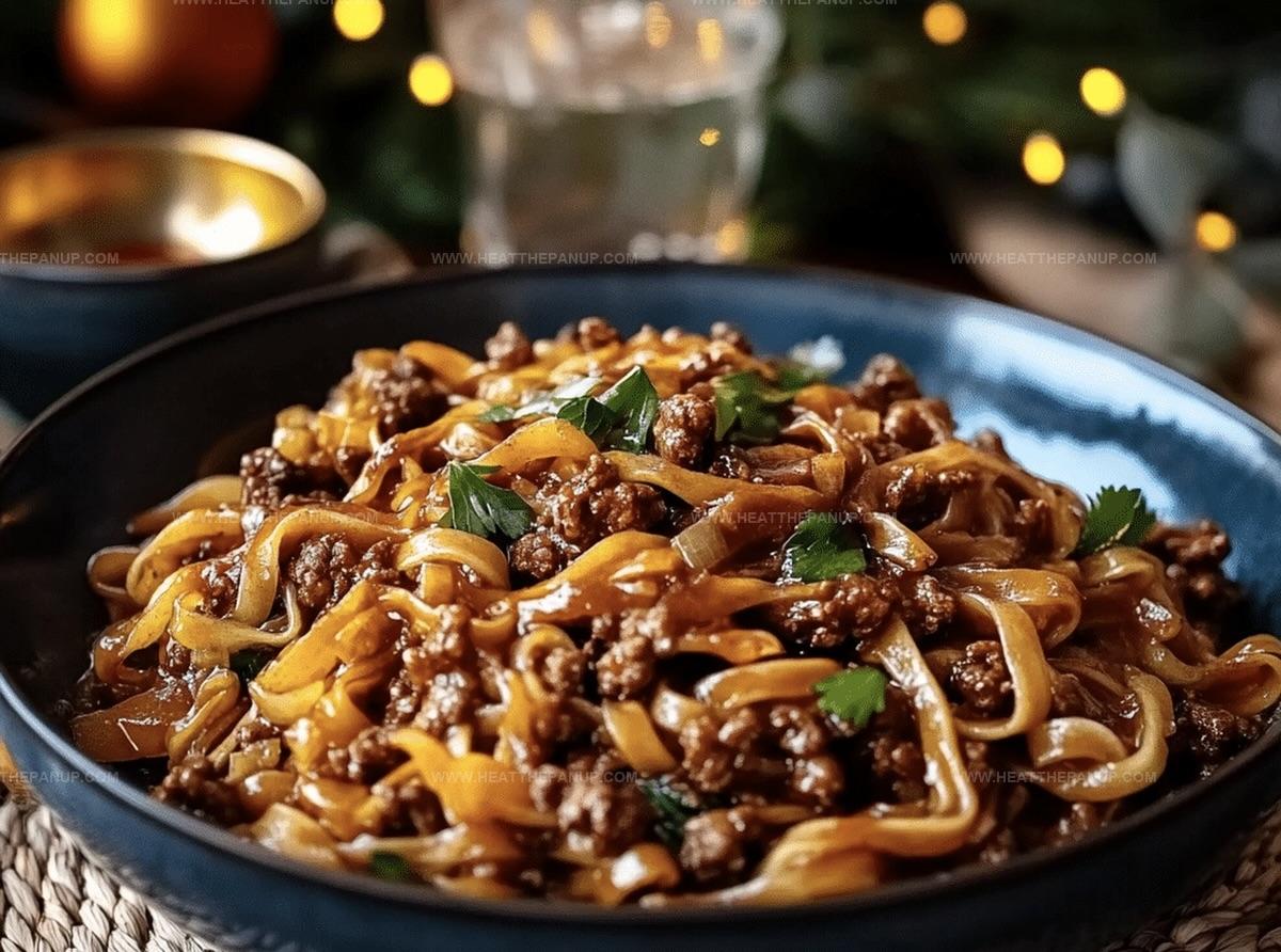 Infernal Mongolian Ground Beef Noodles Recipe