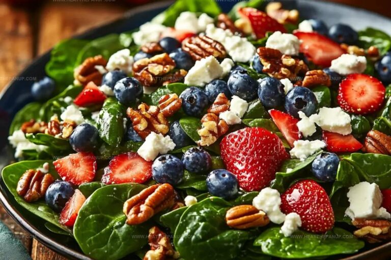 Strawberry & Blueberry Spinach Salad With Pecans And Feta Recipe
