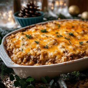 Cheesy Cheesy Ground Beef And Rice Casserole Recipe
