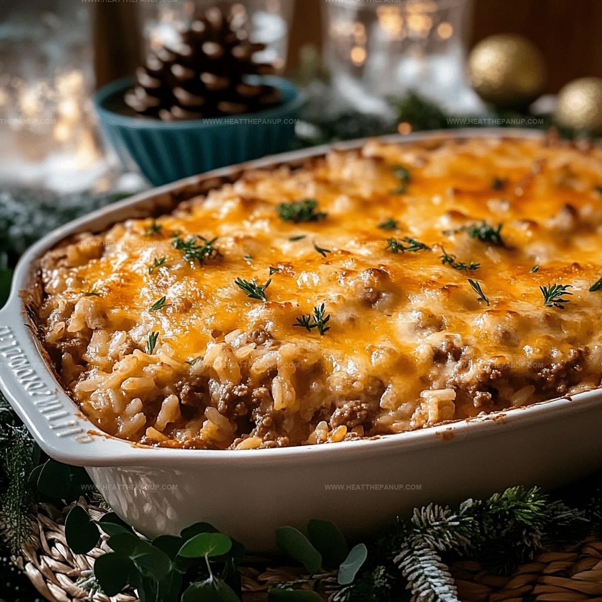 Cheesy Cheesy Ground Beef And Rice Casserole Recipe