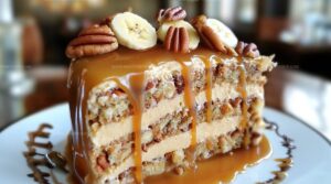 Banana Pecan Caramel Layer Cake Recipe