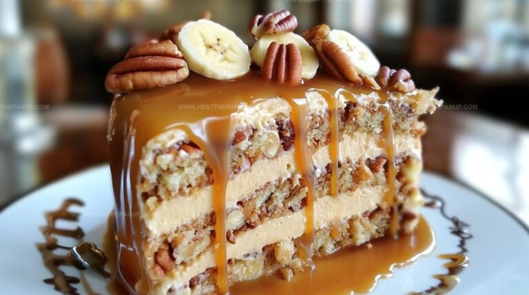 Banana Pecan Caramel Layer Cake Recipe